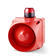 ADL Syrena z lampą LED św. ciągłe/mig., czerwone, 230-240VAC