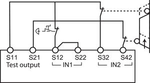Połączenie jednokanałowe, wejście 1<br />Połączenie dwukanałowe, wejście 2
