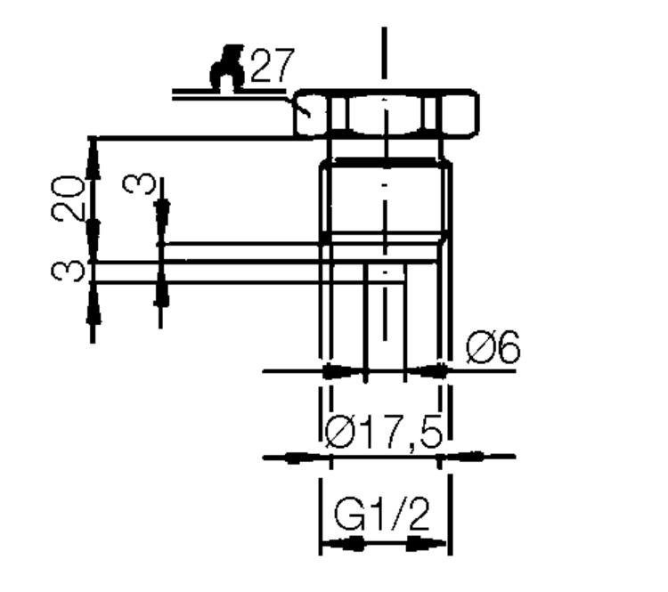 Dimension of connection to pressure sensor 1/2"