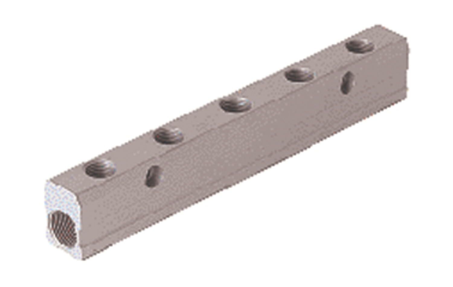 Distribution block, single-sided, aluminium 